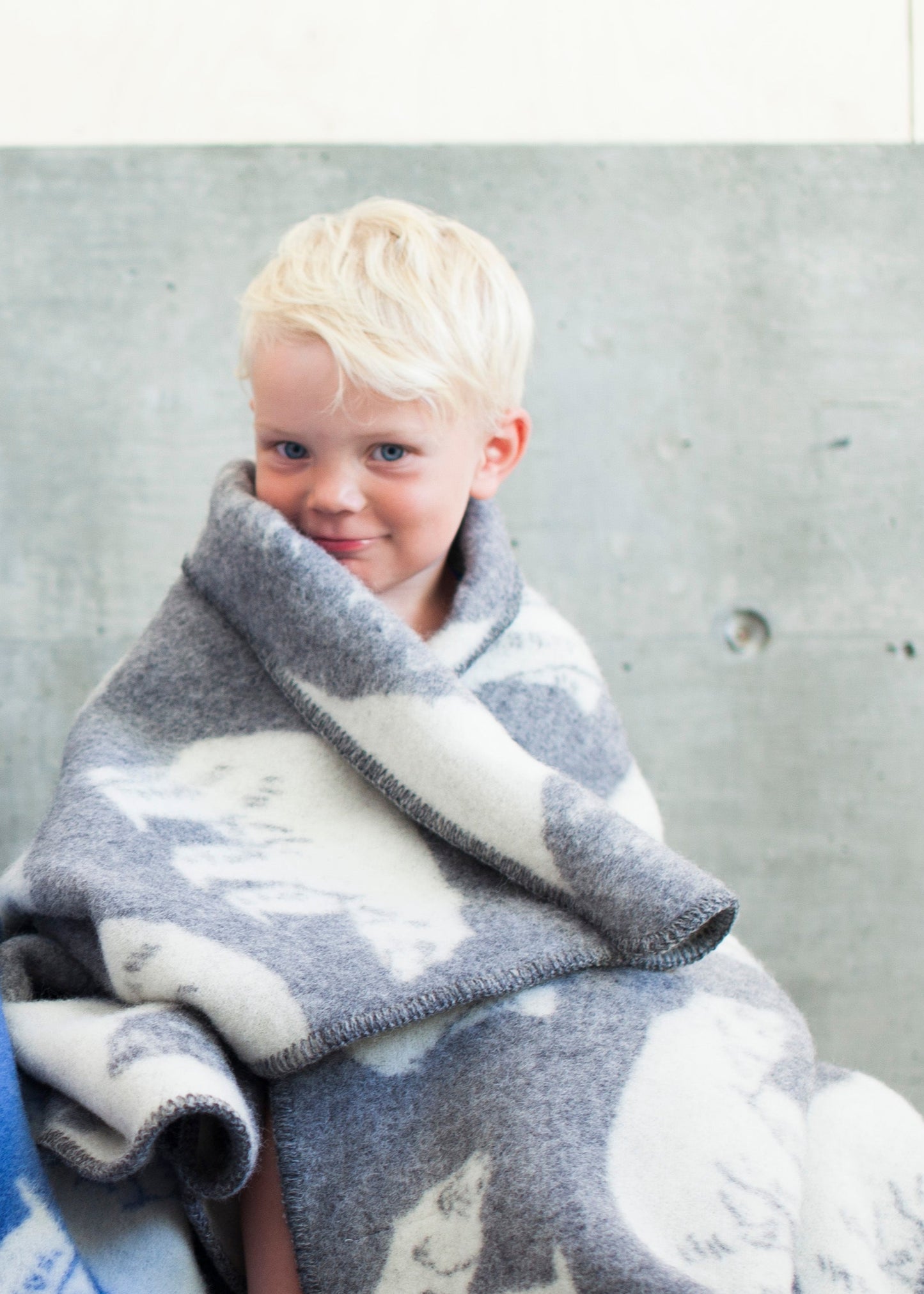 Bear Jaquard Blanket Grey